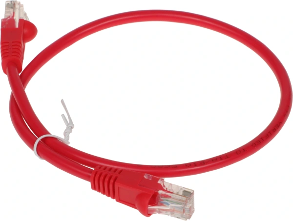 Патч-корд Buro UTP-5E-0.5M-R UTP 4 пары cat.5E CCA molded 0.5м красный RJ-45 (m)-RJ-45 (m)