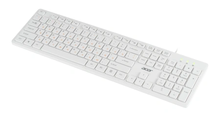 Клавиатура Acer OKW123 белый USB Multimedia (ZL.KBDEE.00D) кабель 1.5м