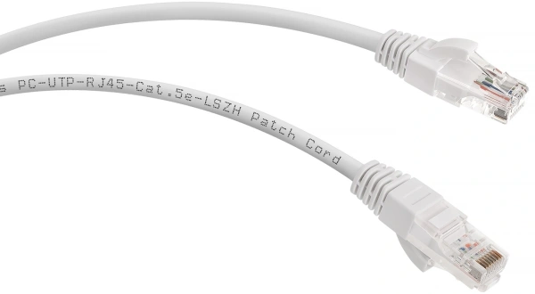 Патч-корд Cabeus PC-UTP-RJ45-CAT.5E-2M-WH-LSZH U/UTP RJ-45 вил.-вилка RJ-45 кат.5E 2м белый LSZH