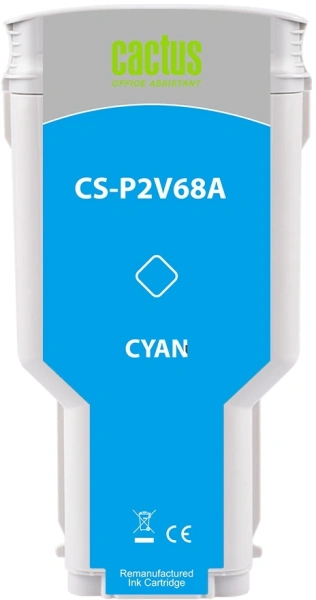 Картридж струйный Cactus CS-P2V68A №730 голубой (300мл) для HP Designjet T1600/1700/2600 с чипом