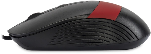 Мышь Оклик 310M черный/красный оптическая 2400dpi USB для ноутбука 4but (1869102)