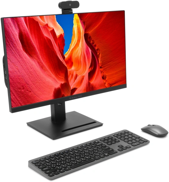 Моноблок Digma Pro Vision 23.8" Full HD Ryzen 3 5425U (2.7) 16Gb SSD512Gb RGr CR Windows 11 Pro Eth WiFi BT 90W клавиатура мышь Cam черный 1920x1080