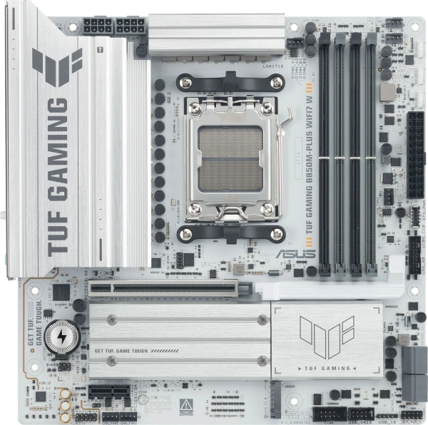 Материнская плата Asus TUF GAMING B850M-PLUS WIFI7 W Socket AM5 AMD B850 4xDDR5 mATX AC`97 8ch(7.1) 2.5Gg RAID+HDMI+DP