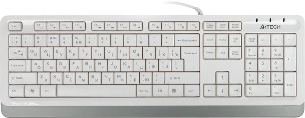 Клавиатура A4Tech FK10 белый/серый USB (FK10 WHITE) кабель 1.5м