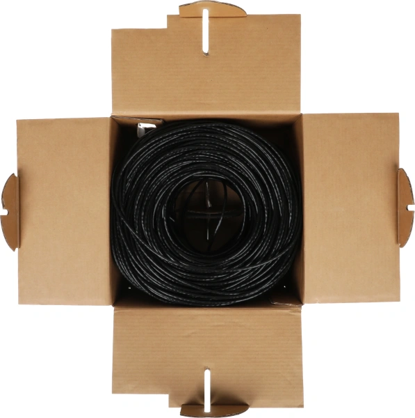 Кабель сетевой Ningbo UTP 4 пары cat.5E solid 0.5мм CCA molded 305м черный outdoor