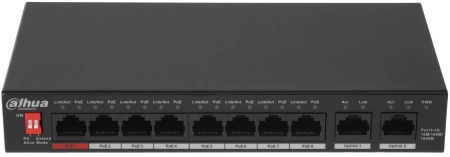 Коммутатор Dahua DH-PFS3010-8GT-96 10x1Гбит/с 7PoE+ 1PoE++ 96W неуправляемый