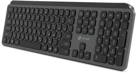 Клавиатура Оклик K859W серый/черный USB беспроводная slim Multimedia (2002136)