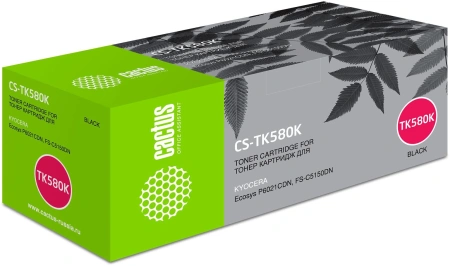 Картридж лазерный Cactus CS-TK580K TK-580K черный (3500стр.) для Kyocera FS-C5150DN/P6021 Ecosys