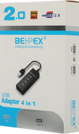 Разветвитель USB 2.0 BPH-920 4порт. черный