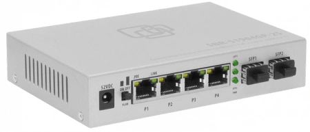 Коммутатор SNR SNR-S1904GP-2S (L2) 4x1Гбит/с 2SFP 4PoE 65W неуправляемый