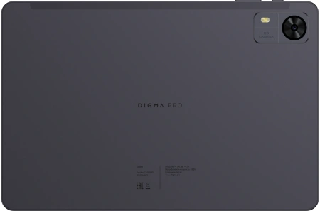 Планшет Digma Pro Zoom T606 (1.8) 8C RAM8Gb ROM256Gb 10.1" IPS 1920x1200 4G Android 14 темно-серый 13Mpix 5Mpix BT WiFi microSD 1Tb 7000mAh 24hr 298hrs