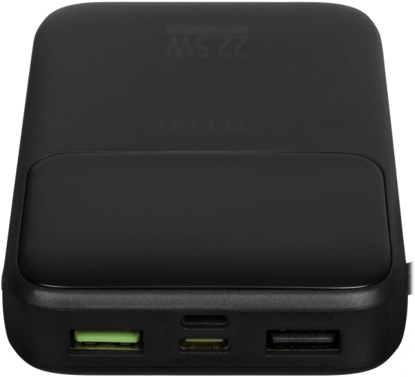 Мобильный аккумулятор Tecno Pocket S101Q 10000mAh QC3.0/PD3.0 22.5W 2.4A 2xUSB-A/USB-C черный