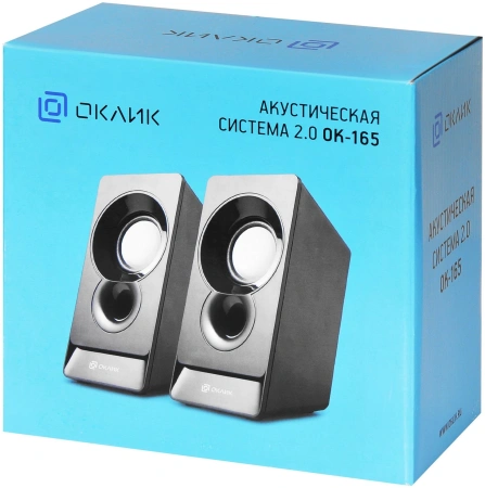 Колонки Оклик OK-165 2.0 черный 6Вт