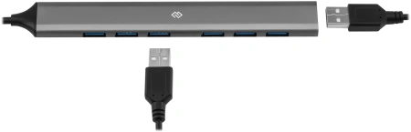Разветвитель USB-C + USB-A Digma DHUB-7USB-AC-3.0 7порт. серебристый