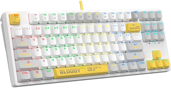 Клавиатура A4Tech S87 Energy механическая белый USB for gamer LED (S87 USB ENERGY WHITE) кабель 1.8м