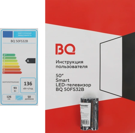 Телевизор LED BQ 50" 50FS32B Frameless черный/черный 4K Ultra HD 60Hz DVB-T DVB-T2 DVB-C DVB-S2 3D USB WiFi Smart TV