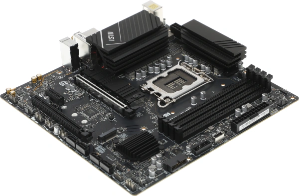 Материнская плата MSI PRO B760M-A WIFI DDR4 Soc-1700 Intel B760 4xDDR4 mATX AC`97 8ch(7.1) 2.5Gg+HDMI+DP