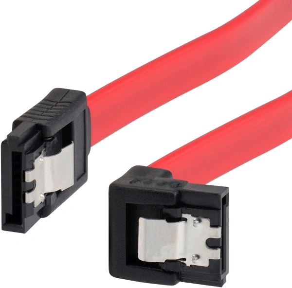 Кабель Buro ver3.0 SATA SATA угловой 0.5м (BU-SATA-SATA-ANG-LOCK) красный
