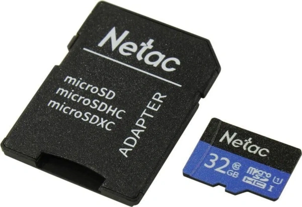 Флеш карта microSDHC 32GB Netac NT02P500STN-032G-R P500 + adapter