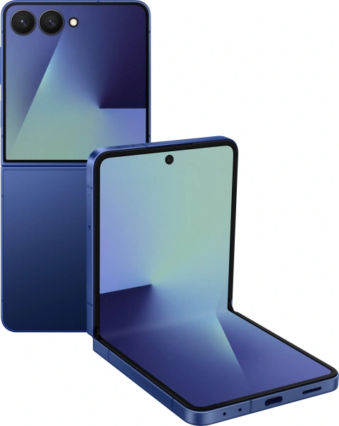 Смартфон Samsung SM-F766B Galaxy Z Flip7 256Gb 12Gb синий раскладной 3G 4G 1Sim 6.9" 1080x2520 Android 16 50Mpix 802.11 a/b/g/n/ac/ax/be NFC GPS GSM900/1800 GSM1900 Protect