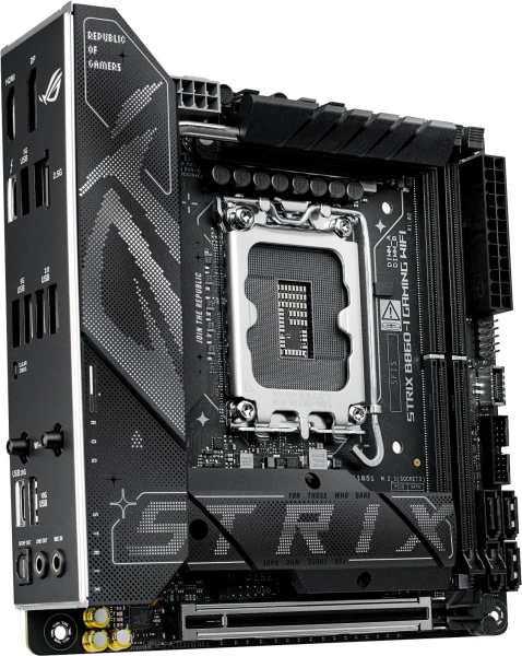 Материнская плата Asus ROG STRIX B860-I GAMING WIFI Soc-1851 Intel B860 2xDDR5 mini-ITX AC`97 8ch(7.1) 2.5Gg RAID+HDMI+DP