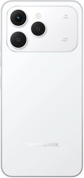 Смартфон Tecno Spark 40 256Gb 8Gb белый моноблок 3G 4G 2Sim 6.67" 720x1600 Android 15 50Mpix 802.11 a/b/g/n/ac/ax NFC GPS GSM900/1800 GSM1900 Protect FM microSD max1024Gb