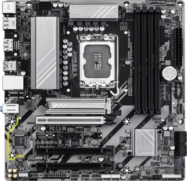 Материнская плата Gigabyte B860M DS3H Soc-1851 Intel B860 4xDDR5 mATX AC`97 8ch(7.1) 2.5Gg RAID+HDMI+DP