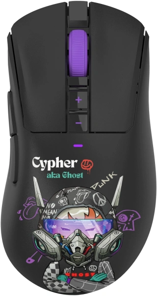 Мышь A4Tech Bloody R73 Ultra Duo черный/рисунок оптическая 20000dpi беспров. USB/USB-C 7but (R73 ULTRA DUO CYPHER GHOST)