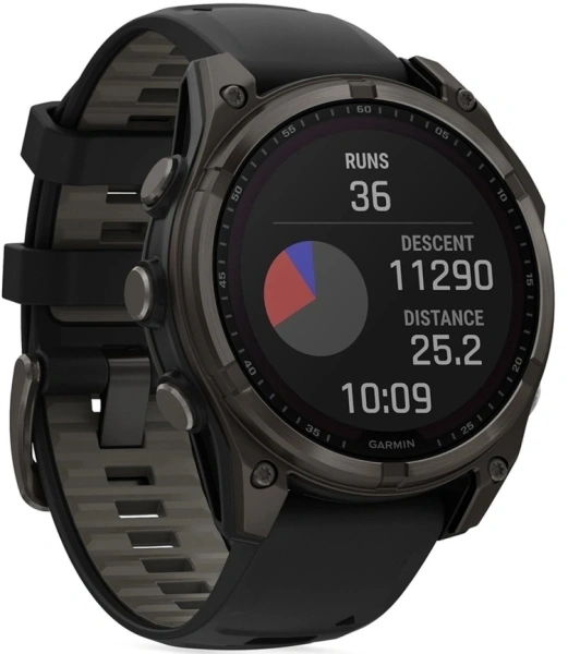 Смарт-часы Garmin Fenix 8 Solar 51мм 1.4" MIP корп.черный рем.черный (010-02907-11)