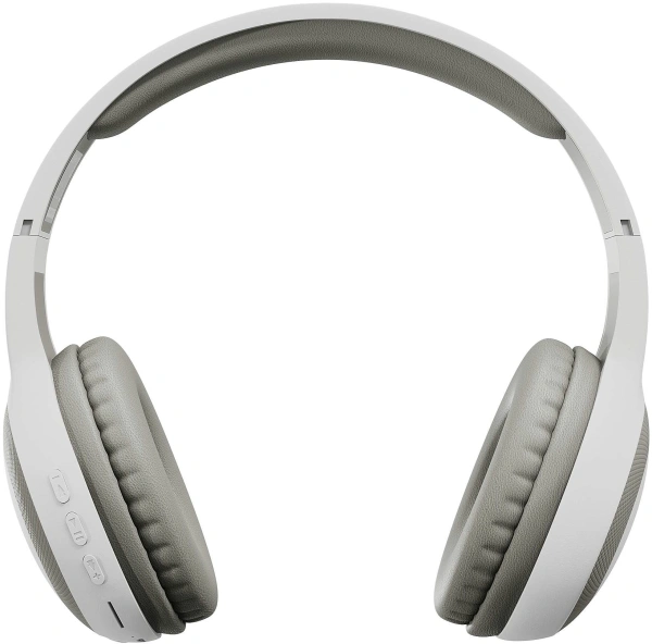 Гарнитура накладные Digma BT-15 белый/серый беспроводные bluetooth оголовье (BT-15W)