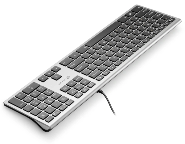 Клавиатура Оклик 890S серый/черный USB slim Multimedia (1784239)