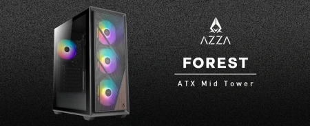 Корпус Azza Forest черный без БП ATX 4x120mm 4x140mm 2xUSB3.0 audio bott PSU