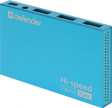 Разветвитель USB 2.0 Defender Septima Slim 7порт. синий (83505)