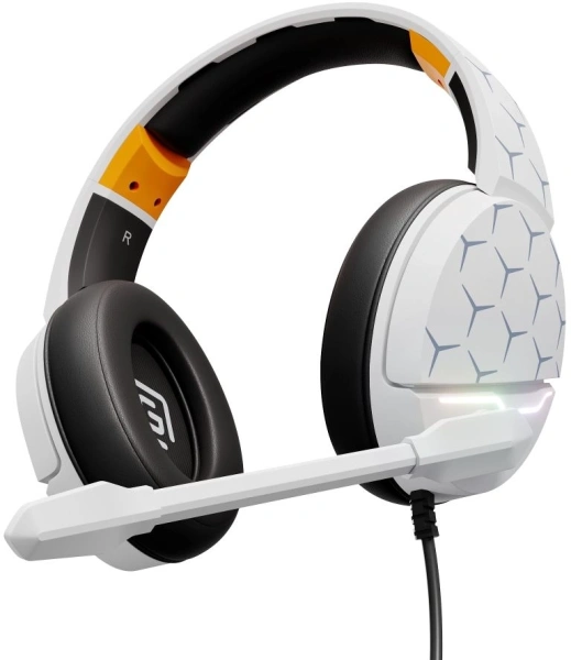 Наушники с микрофоном Оклик HS-L710G белый/черный 2м мониторные оголовье (1978693)