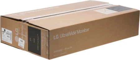 Монитор LG 34" UltraWide 34WQ650-W черный IPS LED 1ms 21:9 HDMI M/M матовая HAS 400cd 178гр/178гр 2560x1080 100Hz FreeSync DP 2K USB 7.9кг