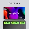 Телевизор QLED Digma 50" DM-LED50UQB31 Google TV Frameless Metal черный/черный 4K Ultra HD 60Hz MEMC DVB-T DVB-T2 DVB-C DVB-S DVB-S2 USB WiFi Smart TV
