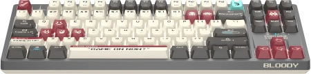 Клавиатура A4Tech Bloody S87 Pixels Red механическая серый/белый USB Multimedia for gamer LED (S87 PIXELS)